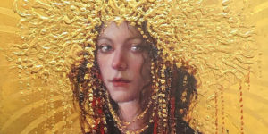 The Exquisite World of Stephanie Rew: Exploring Figurative Portrait Paintings with Textured Gold Details
