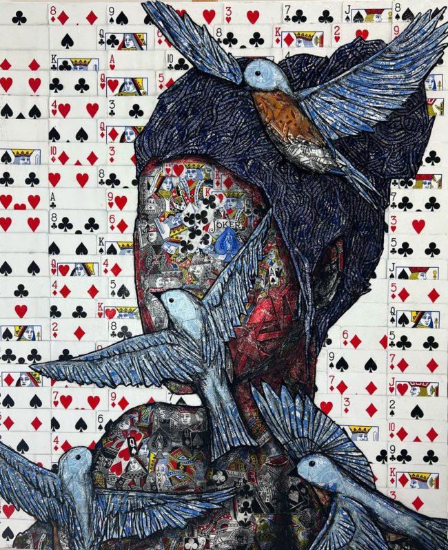 Artist Makes Unique Collage Paintings By Using Only Playing Cards And ...