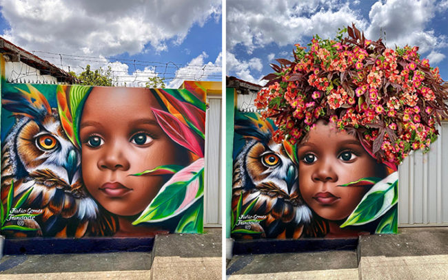 Artist Continues To Create Graffiti On Walls Using The Strength Of Trees To Represent The Power Of Afro Hair 10 New Pics 64f084f659bb8 Png 700