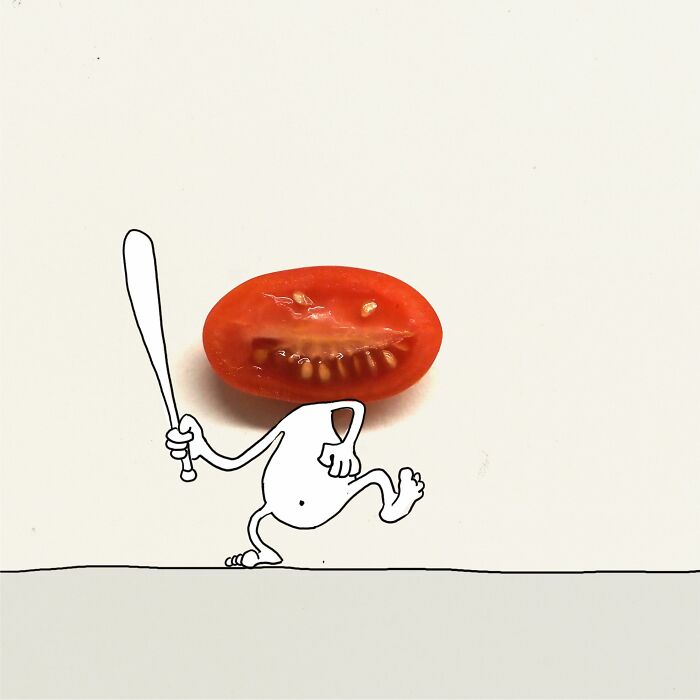 The Killer Tomato Appeared On The Scene While I Was Cutting Vegetables To Cook 65663028ef2d0 700