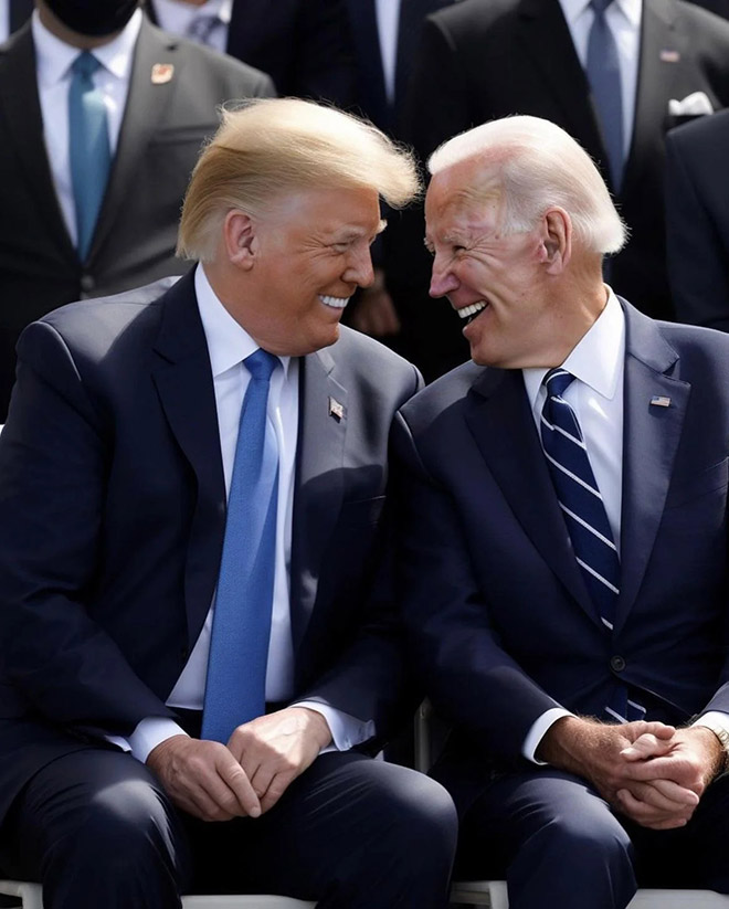 Biden And Trump As Friend1