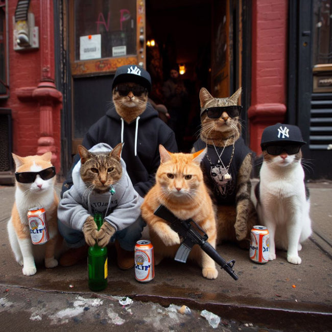 The Meowfia: Funniest AI-generated Images Of The Cat Street Gangs ...