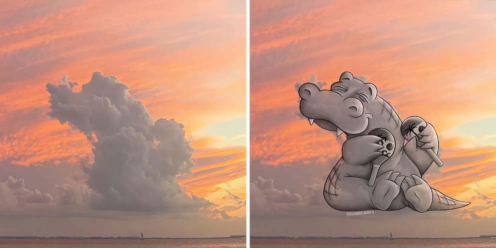 This Artist Continues To Create Drawings Inspired By Cloud Shapes New Pics 65d89f23d6dac 880 