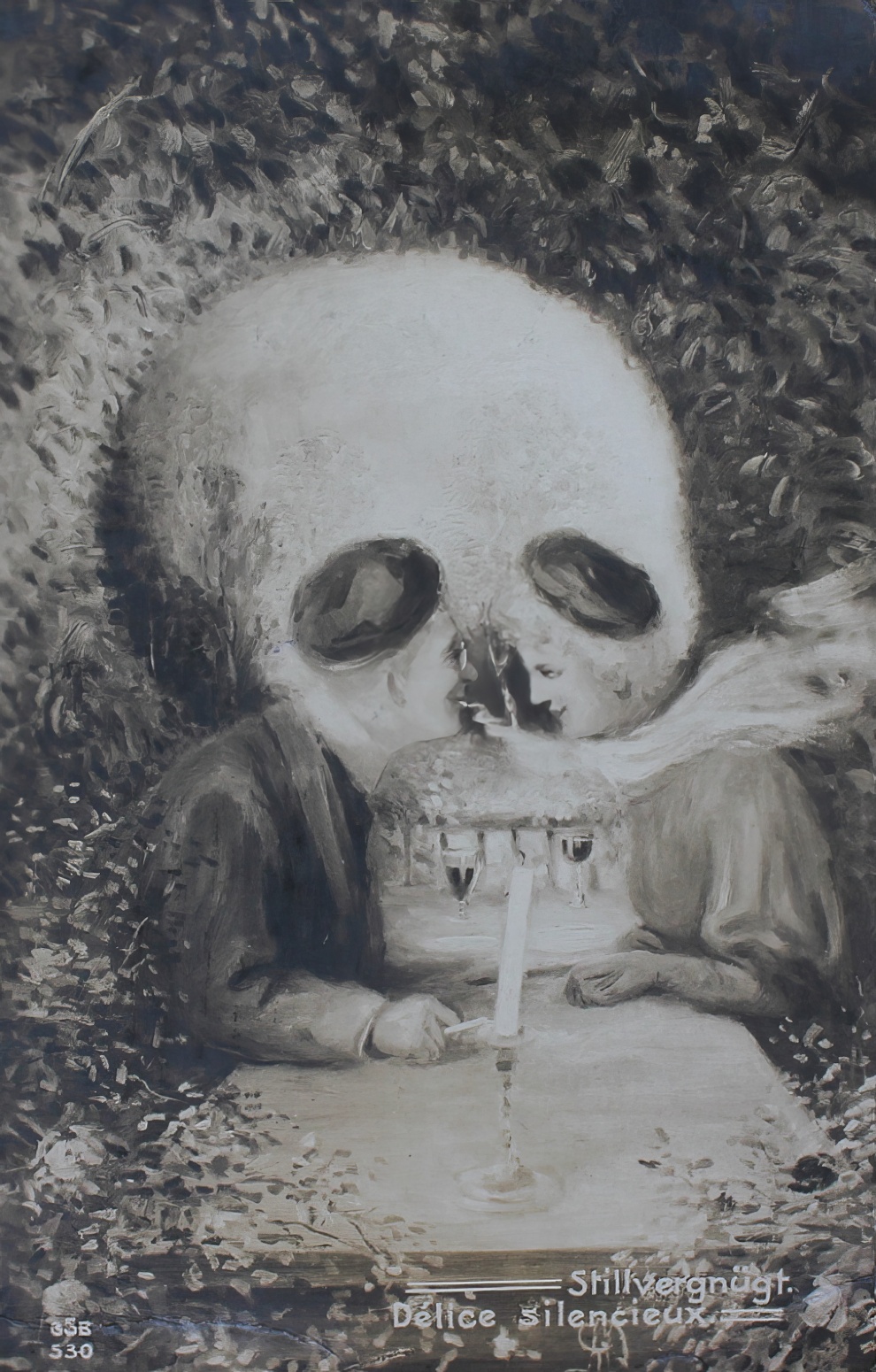 Skull Optical Illusion Postcard 18 