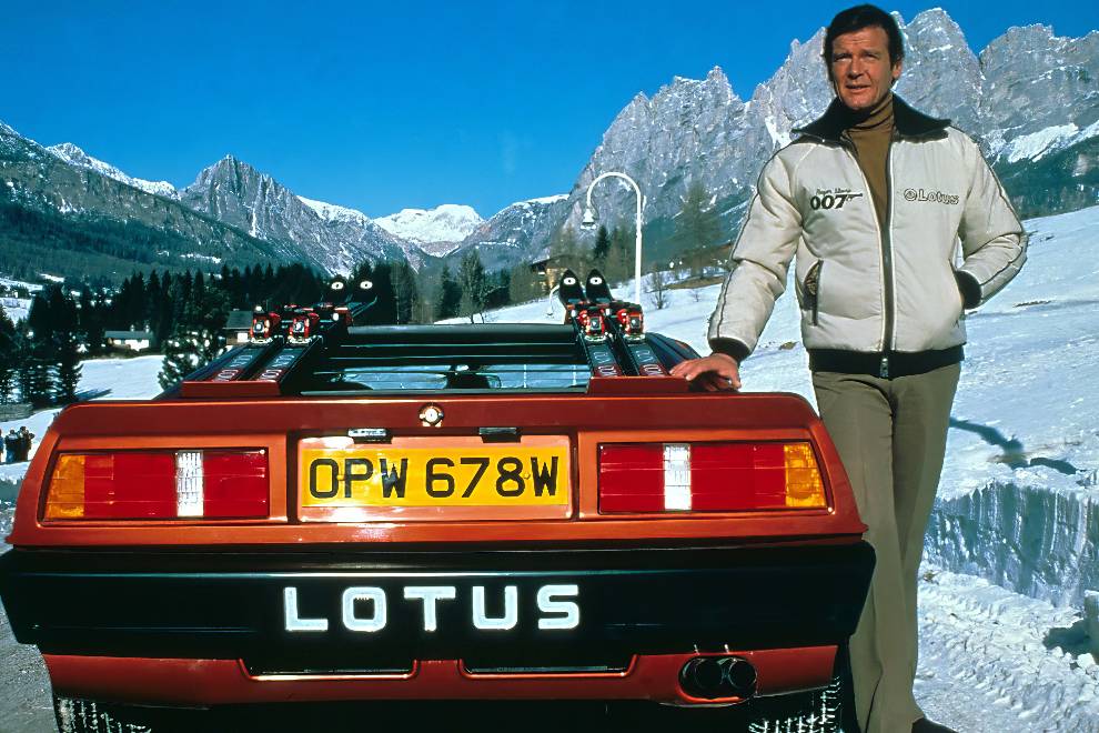 Roger Moore With Lotus Esprit 1 