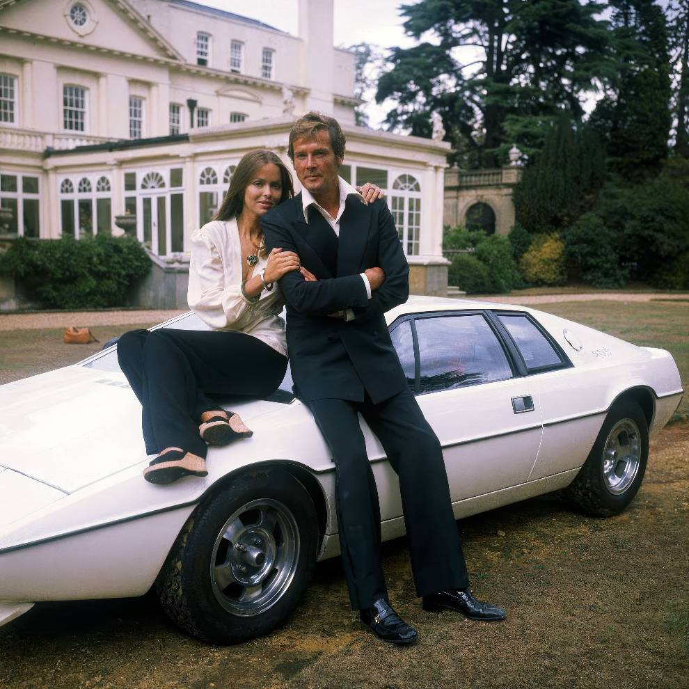 Roger Moore With Lotus Esprit 10 