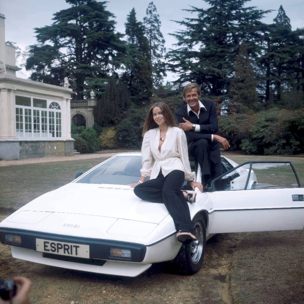 Roger Moore With Lotus Esprit 11 