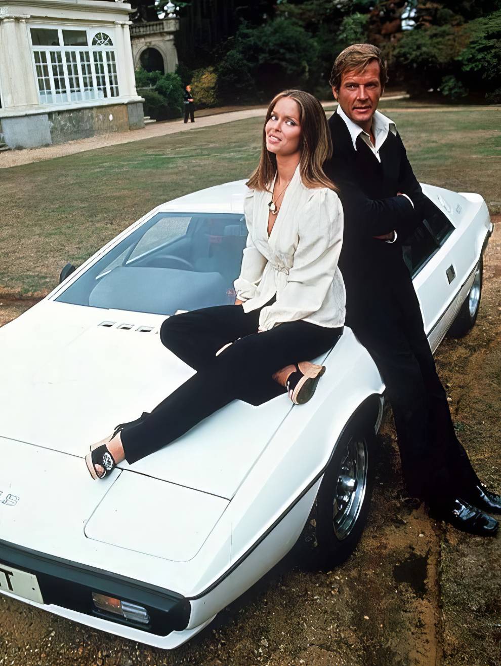 Roger Moore With Lotus Esprit 12 