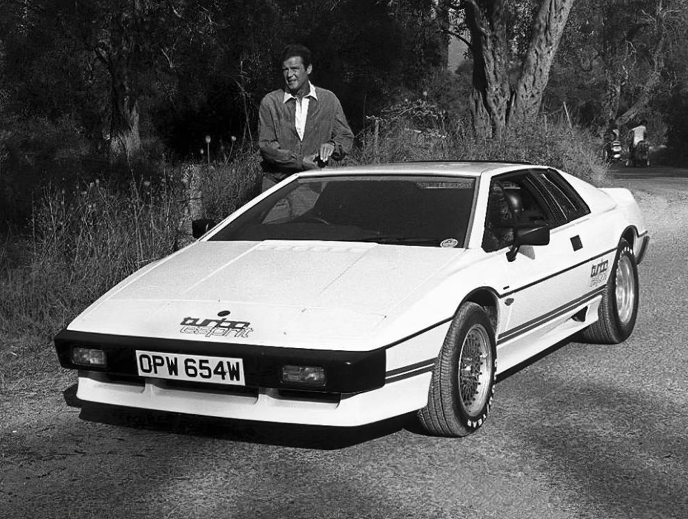 Roger Moore With Lotus Esprit 6 