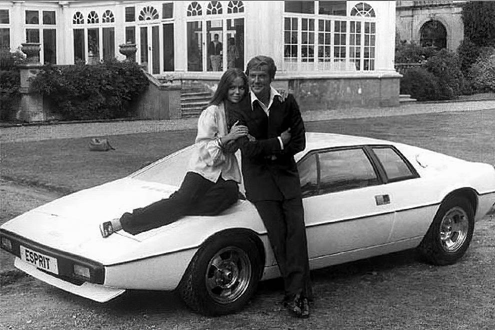 Roger Moore With Lotus Esprit 8 