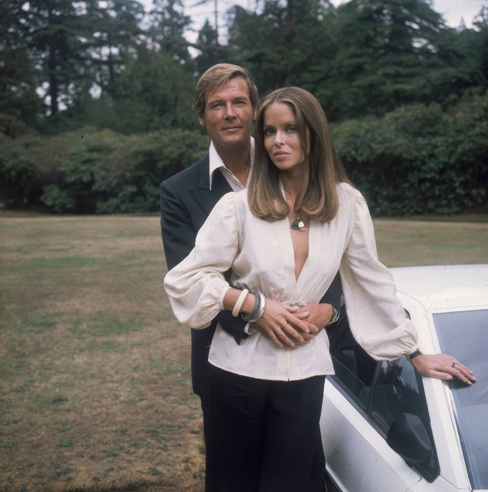 Roger Moore With Lotus Esprit 9 
