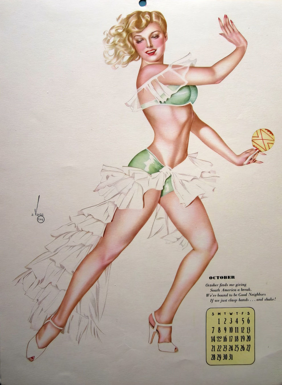 1945 Esquire Calendar By Alberto Vargas 10