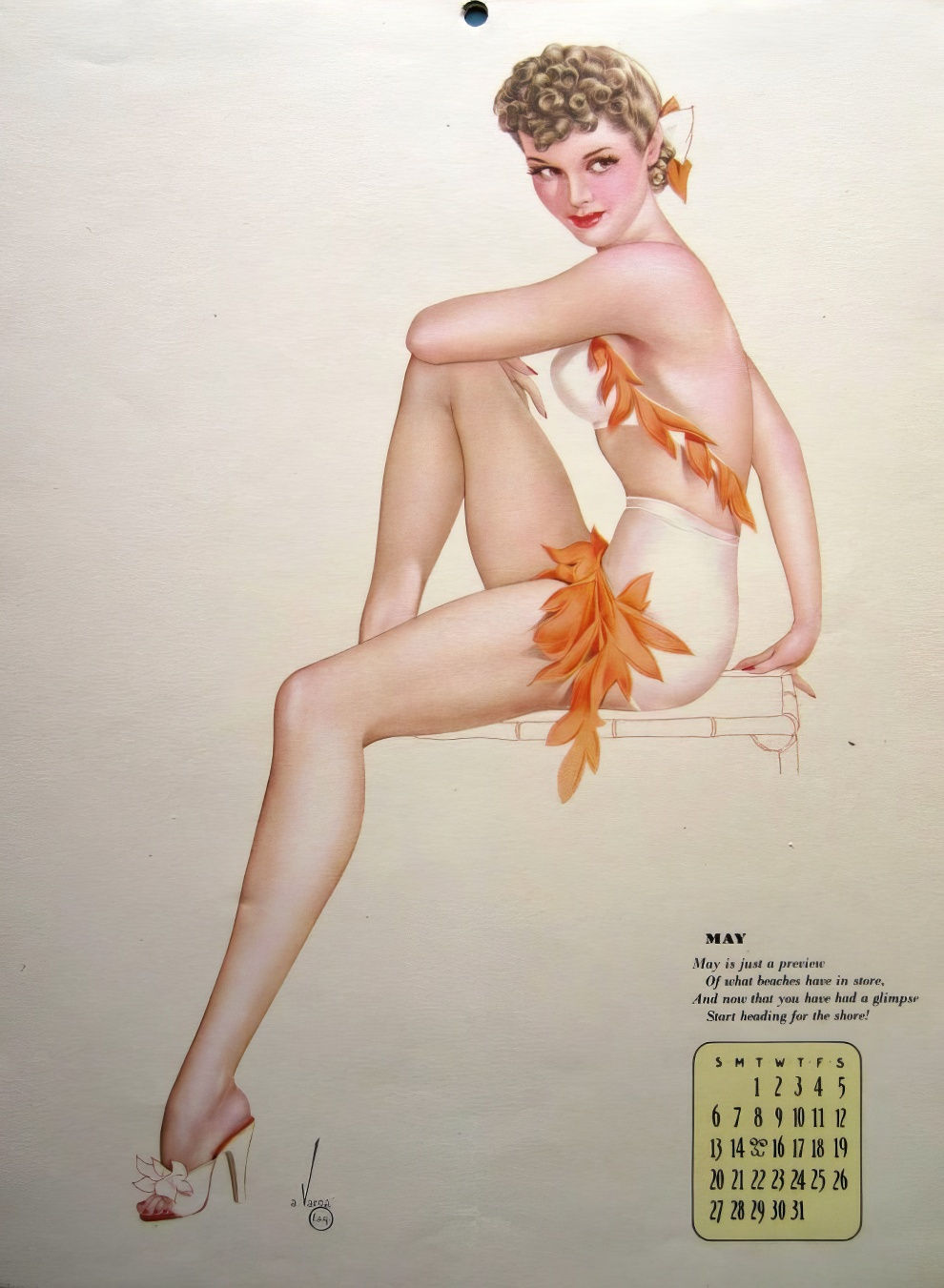 1945 Esquire Calendar By Alberto Vargas 5