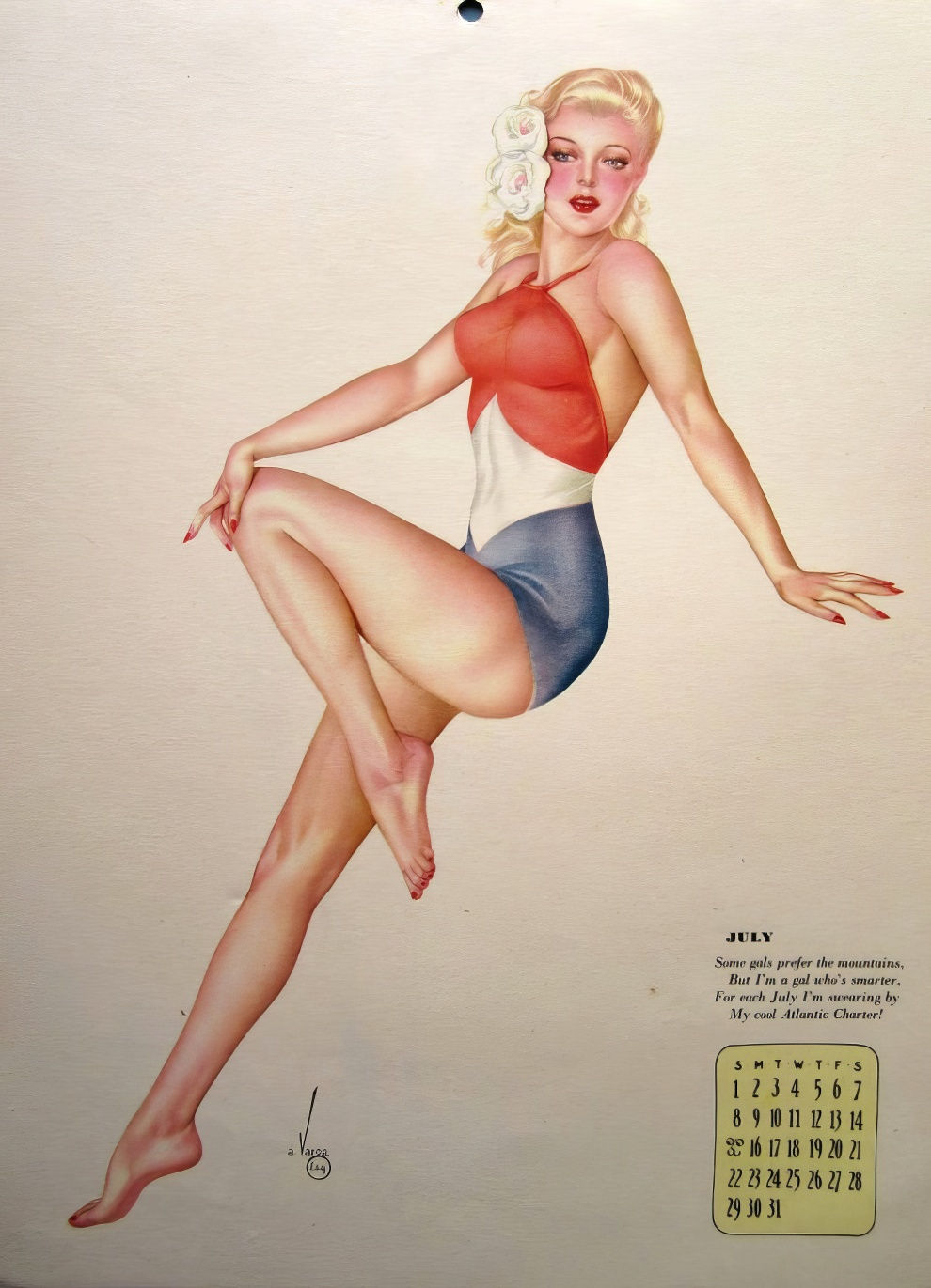 1945 Esquire Calendar By Alberto Vargas 7