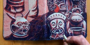 Artist Creates Stunning Drawings and Street Art Murals Rooted in Mexican and Indigenous Traditions