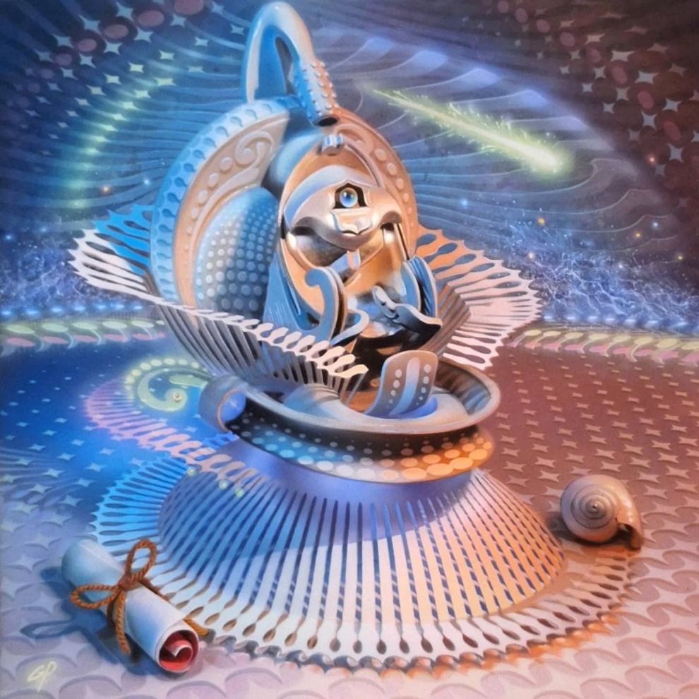 غريغ بيتّيت — يبتكر لوحات الطبيعة الصامتة العابرة للأبعاد: بلورات مرشوشة بالهواء، بوّابات، وأجسام معلّقة في الفراغ