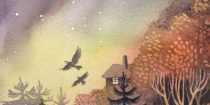 Finnish Illustrator Creates Dream‑like Forest Worlds With Watercolour, Ink And Starlight Turning Nordic Folklore Into Soft, Escapist Magic