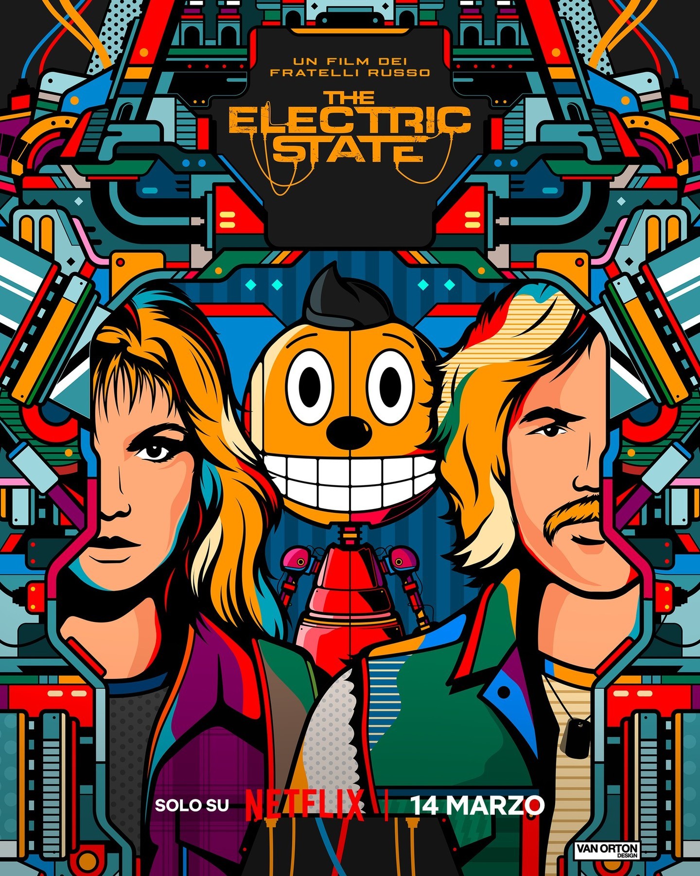 ثنائي إيطالي يصنع رسومًا بوب نيونية على طريقة الزجاج الملون، بخطوط سوداء سميكة وألوان متفجرة — إعادة تصور للأفلام والشخصيات الأيقونية