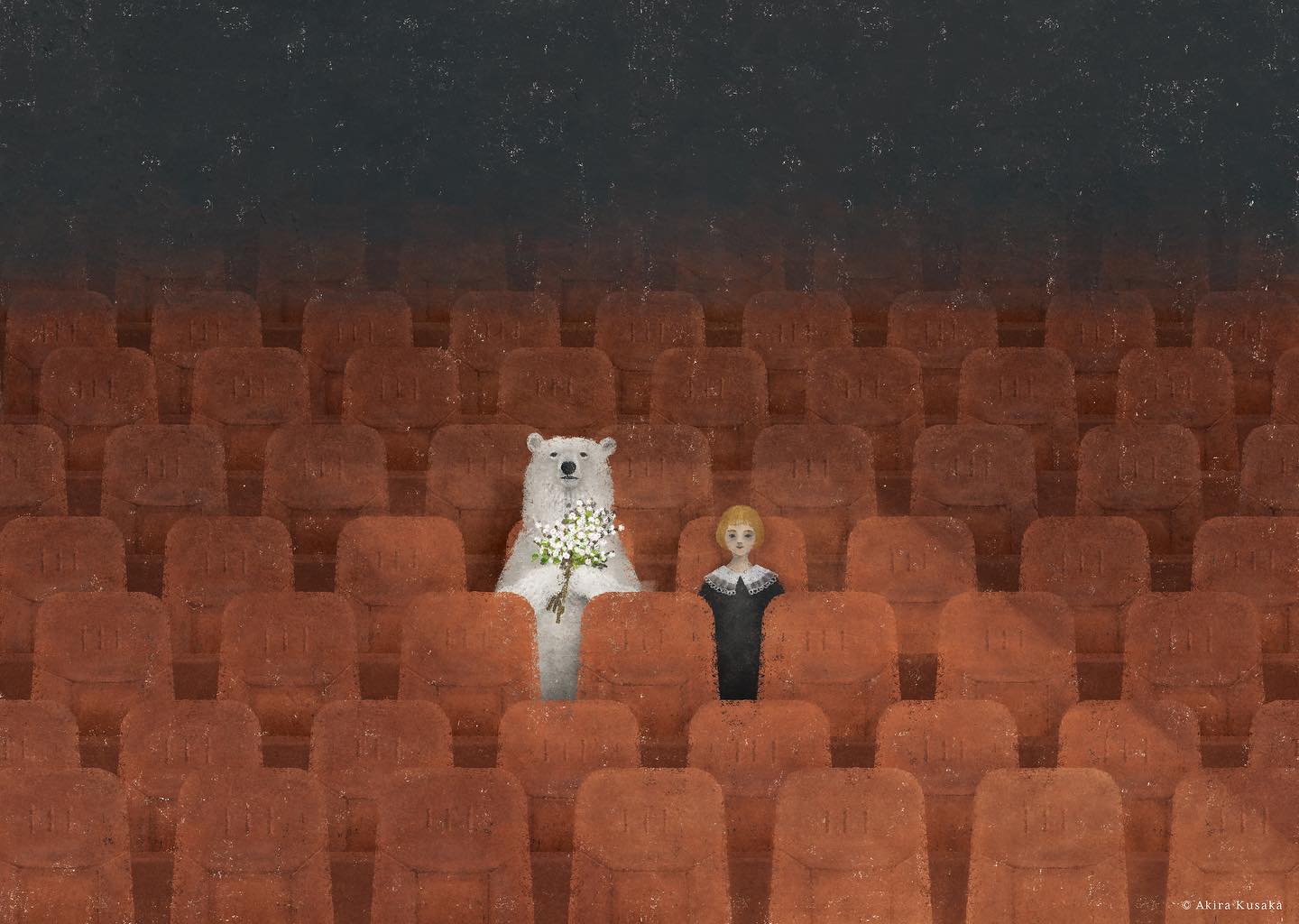 فنان توضيحي ياباني
يبتكر مناظر رقمية حالمة —
شخوص صغيرة، أقمار وبيوت معلَّقة
في سماوات ليلية هادئة وشاعرية