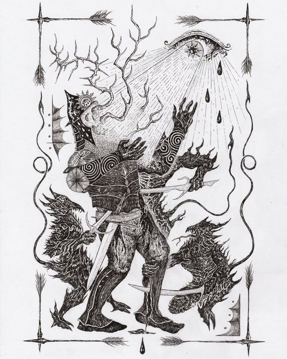 رسّام يعيد تخيّل أرواح القرون الوسطى والفلكلور الأوروبي  
كأسطورة بصرية موحّدة قاتمة لا ترحم