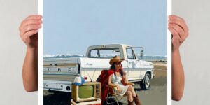 Painter Turns Vintage Cars, Empty Highways And Neon Motels Into Lonesome Road‑trip Scenes That Feel Like Paused Frames From A Lost Movie