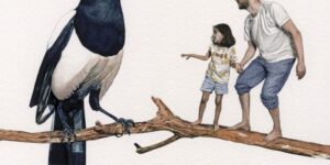 Fabien Mérelle Masters Ink And Watercolor To Craft Pyjama-Clad Figures Teetering On Absurd Family Edges