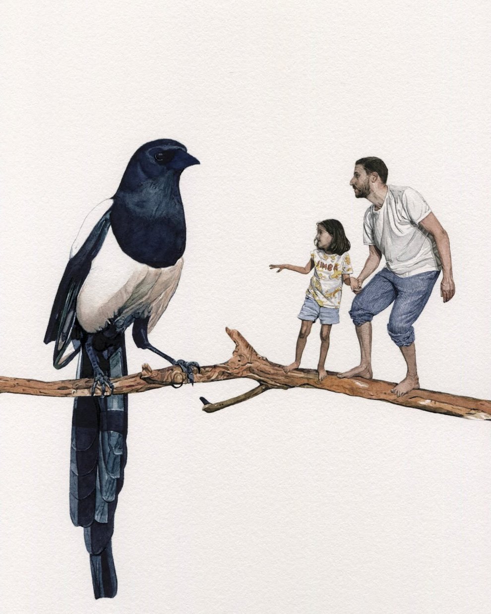 فابيان ميريل
يتقن الحبر والألوان المائية؛ يصنع شخصيات مرتديات البيجاما تتأرجح على حواف أسرية عبثية