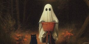 Stunning Cozy Ghost Art By 3am Horrors, Turning Cemeteries, Porches And Autumn Streets Into Soft, Haunted Dreamscapes