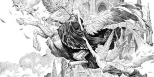 Breathtaking Anime‑inspired Scenes Mixing Religious Symbolism And Sci‑fi Vibes in Ink Drawings by Feng Wei