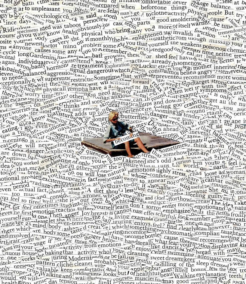 عوالم حالمة مفعمة بالحنين  
مصنوعة كليًا من مجلات عتيقة ومقصات  
من إبداع كيسي غودارد