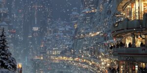 Artist Builds Monumental Futures Where Cities Rise Through Canyons, Transit Systems Hang in the Sky, and Architecture Tells the Whole Story